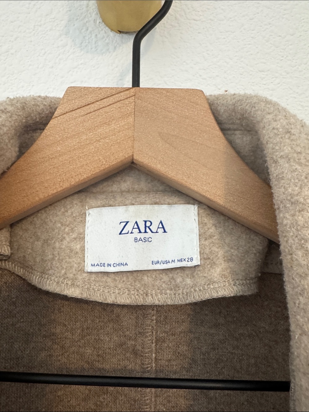 Zara Women's Camel Tan Wool-Blend Pea Coat N0022 - Picture 2 of 4